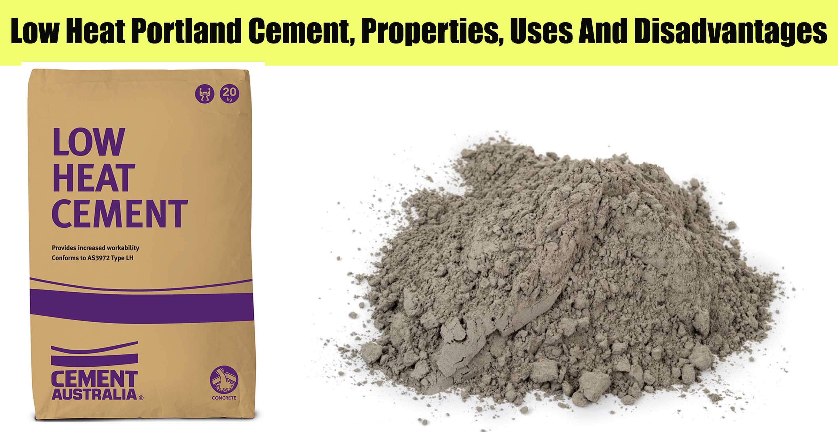 Low Heat Portland Cement, Properties, Uses And Disadvantages