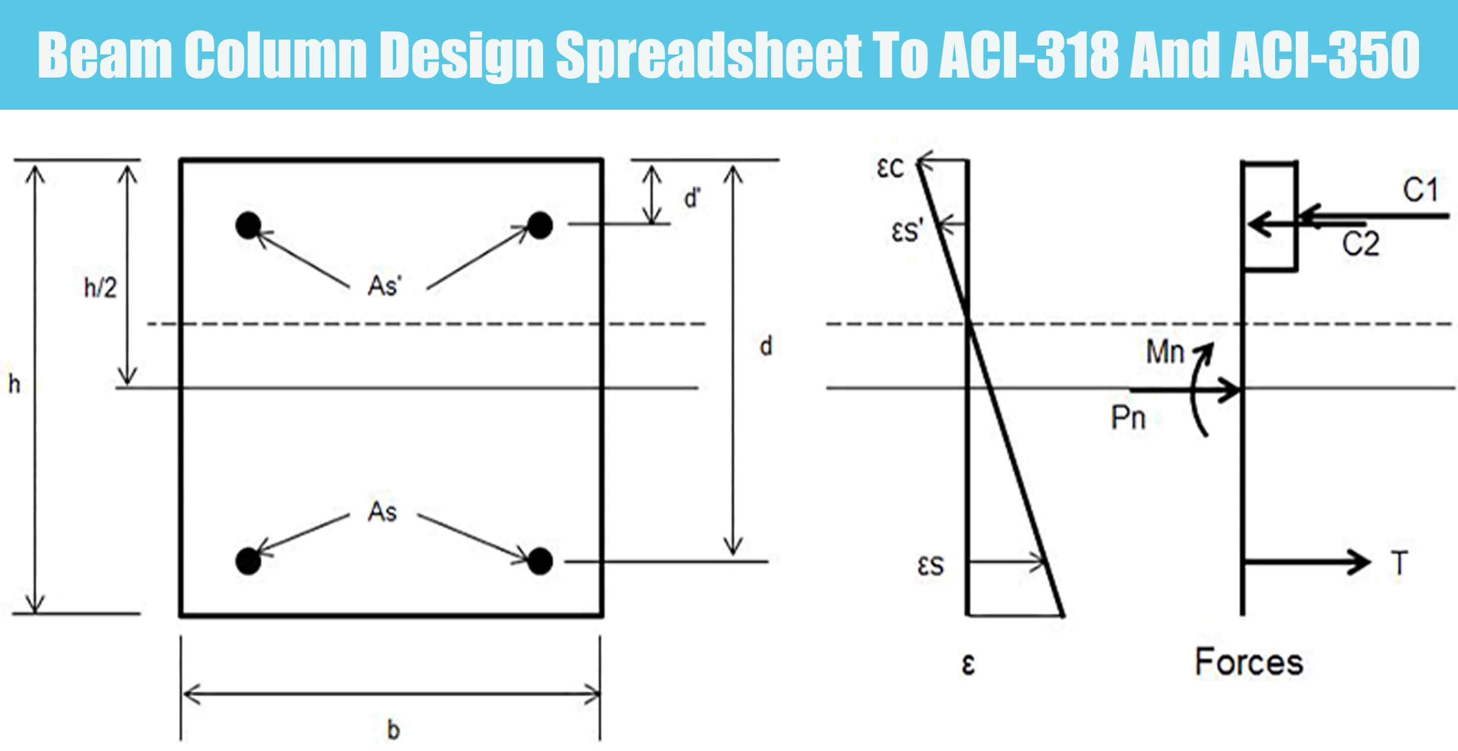 Beam Column Design Spreadsheet To Aci 318 And Aci 350 Engineering