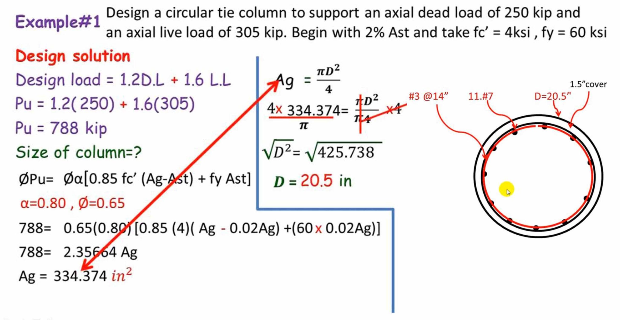 How To Design Circular Reinforced Concrete Column | Engineering Discoveries