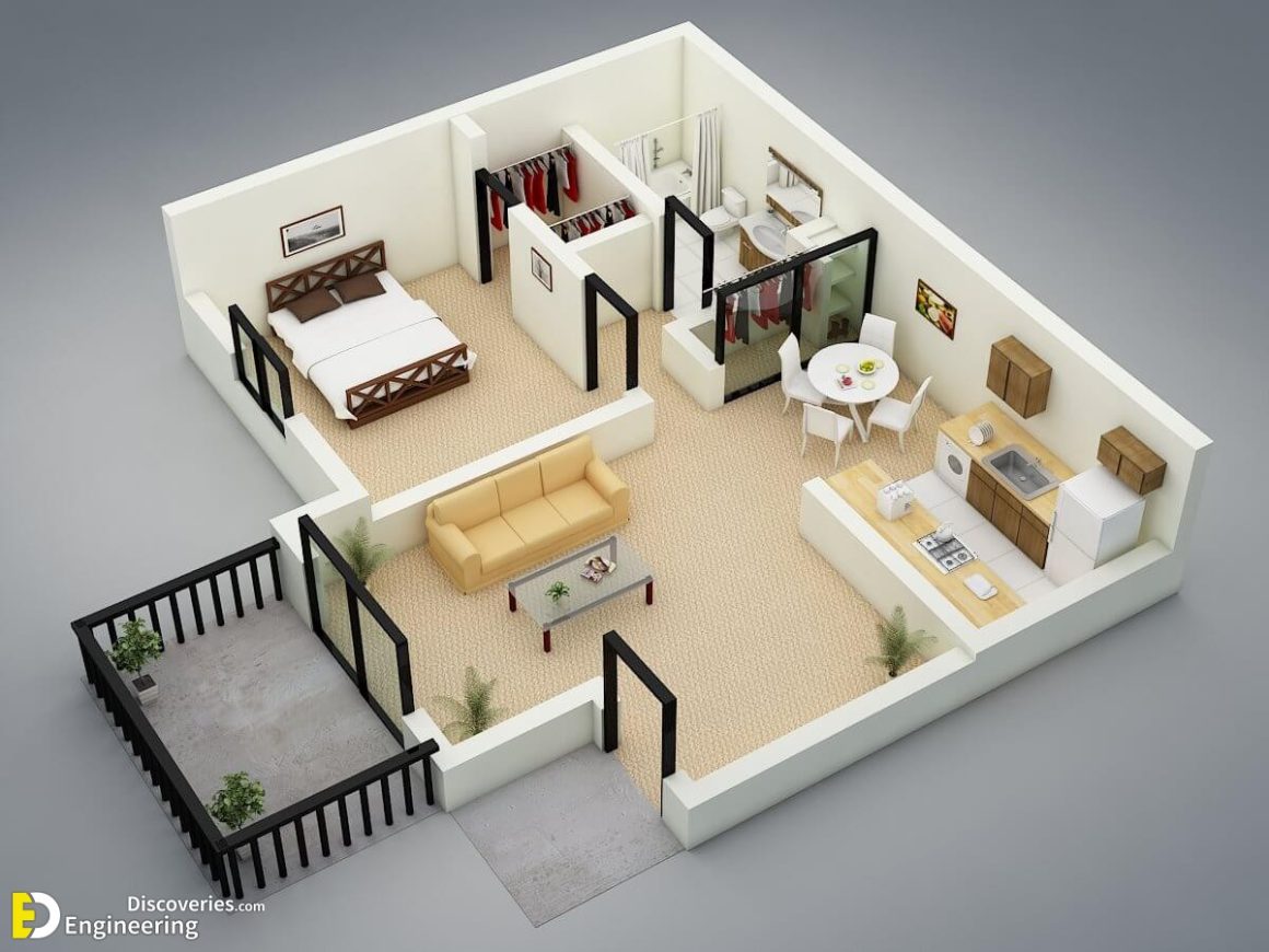 Beautiful 1 Bedroom House Floor Plans | Engineering Discoveries