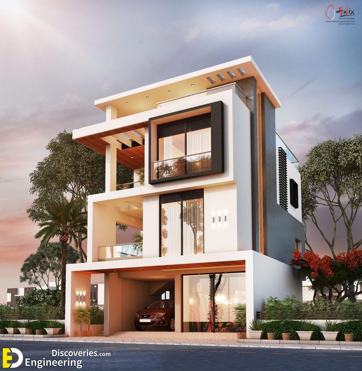 Modern Three Stories Building Exterior Engineering Discoveries