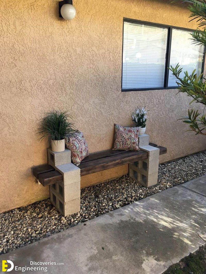 Top 40 DIY Cinder Block Outdoor Bench