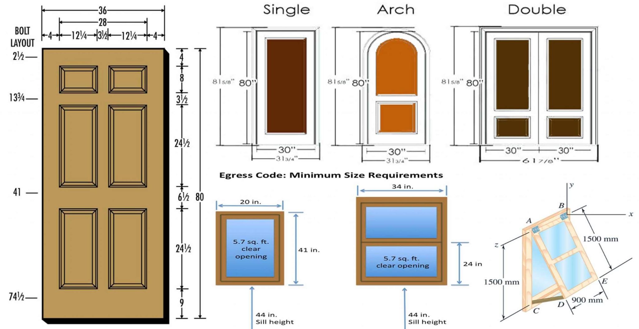 Useful Standard Dimensions Of Door And Window Engineering Discoveries