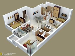 40 Amazing 3 Bedroom 3D Floor Plans | Engineering Discoveries