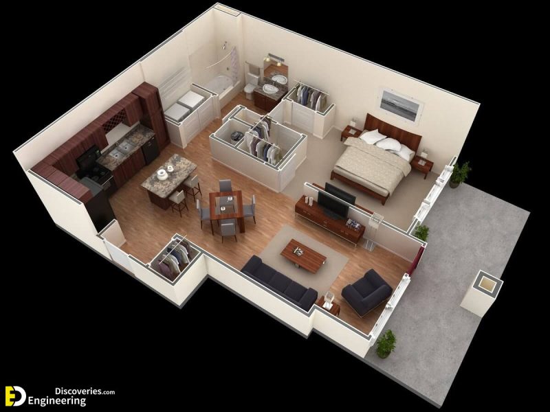 Beautiful 1 Bedroom House Floor Plans | Engineering Discoveries