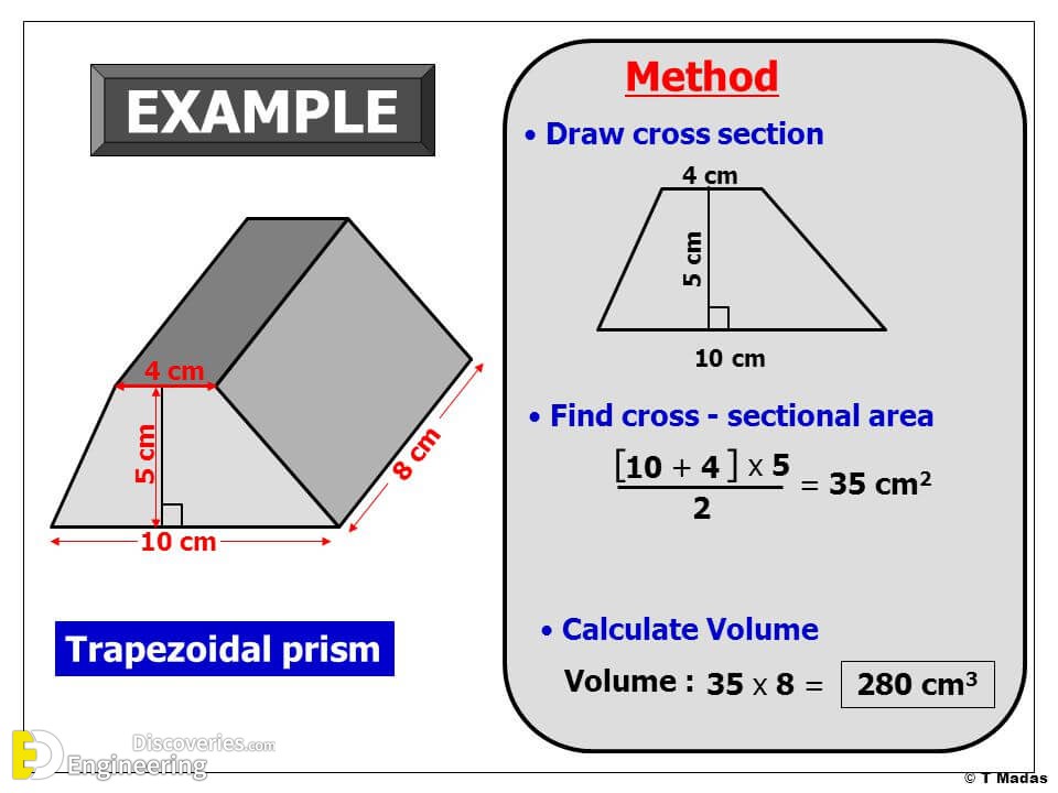 formula for volume for a trapezoidal prism