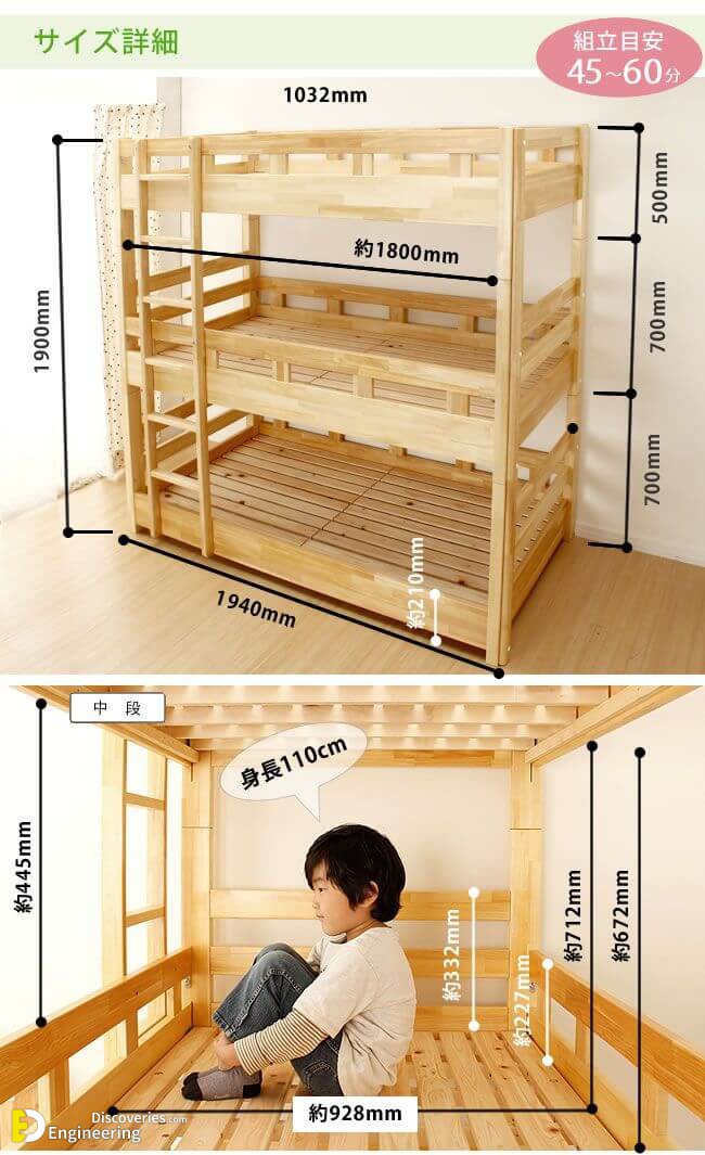 Amazing Bunk Bed Designs With Dimension - Engineering Discoveries