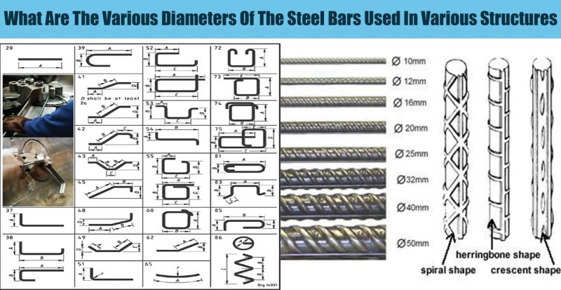 What Are The Various Diameters Of The Steel Bars Used In Various ...