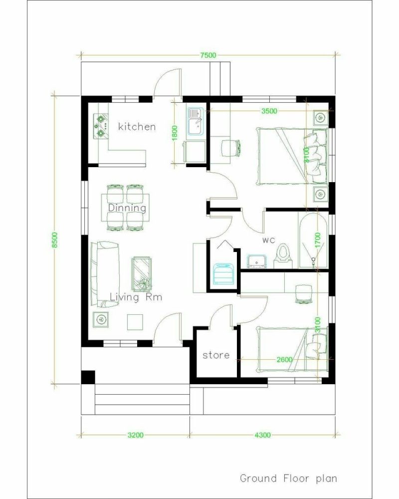 Top 50 Amazing House Plans For Different Size Areas | Engineering ...