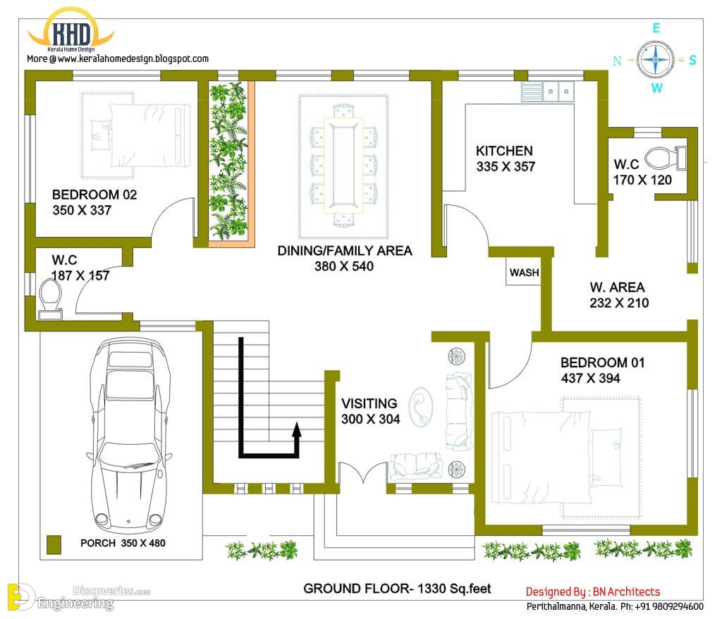 Top 50 Amazing House Plans For Different Size Areas - Engineering ...