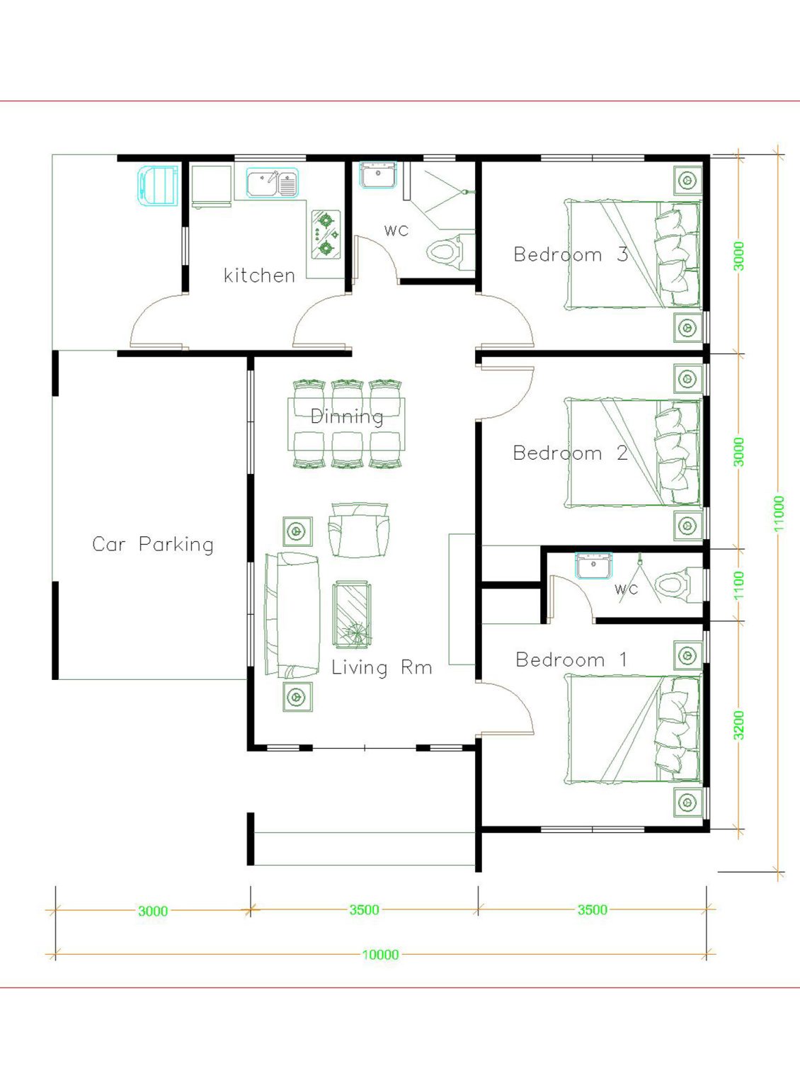 Amazing House Plans 10×11 With 3 Bedrooms | Engineering Discoveries