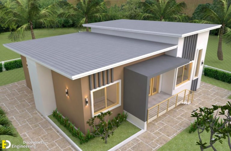 Beautiful House Plans 12×12 Meter (40×40 Feet) Shed Roof | Engineering ...