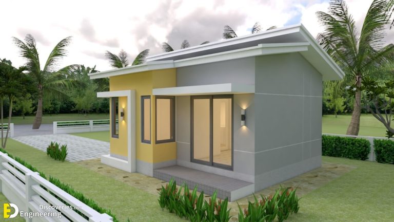 Small House Design Plans 5.5×6.5m With One Bedroom Shed Roof ...