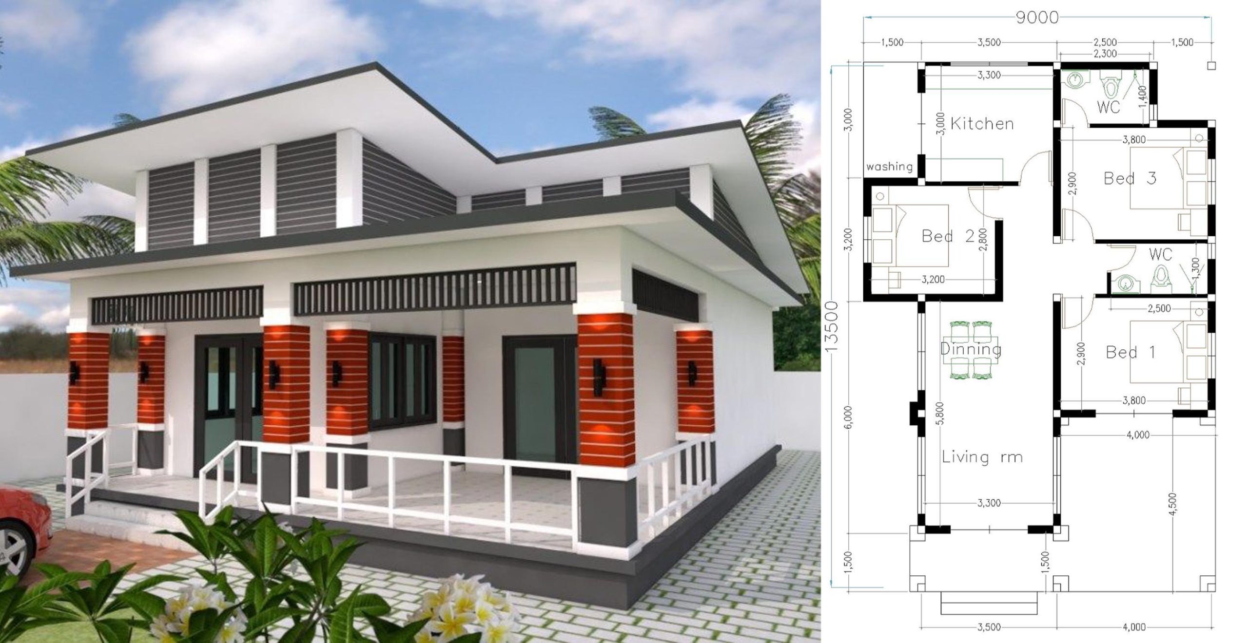 SIMPLE HOUSE DESIGN IDEA / 2 - BEDROOM BUNGALOW HOUSE - YouTube