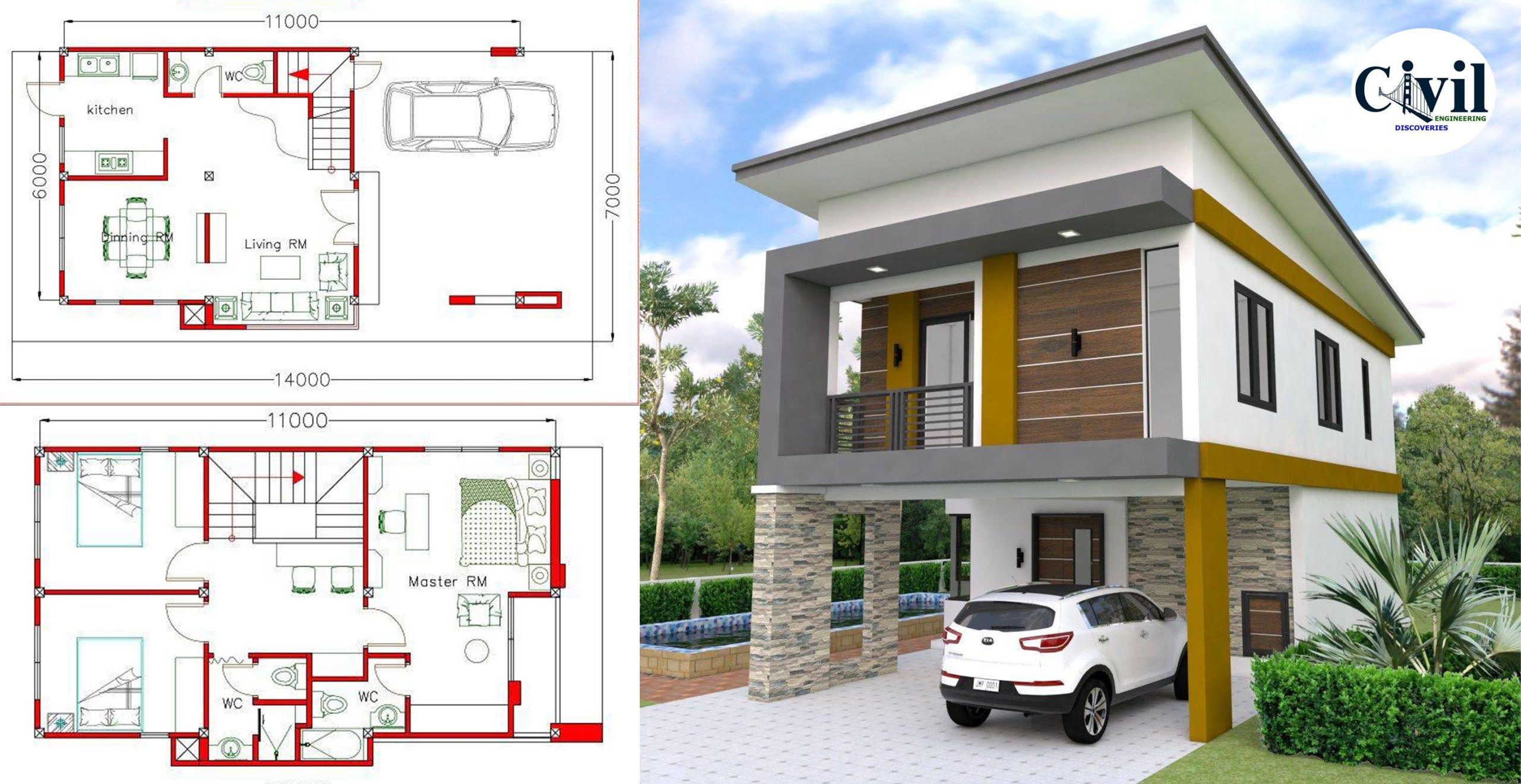 2 storey residential building plan