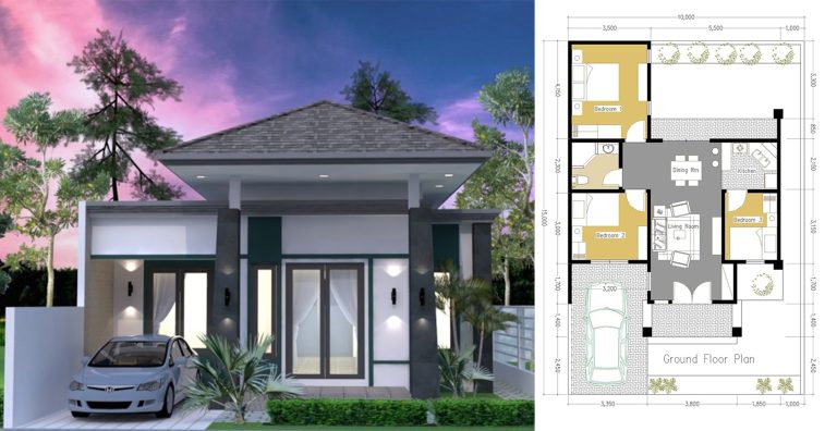 House Plans 10×15 with 3 Bedrooms | Engineering Discoveries