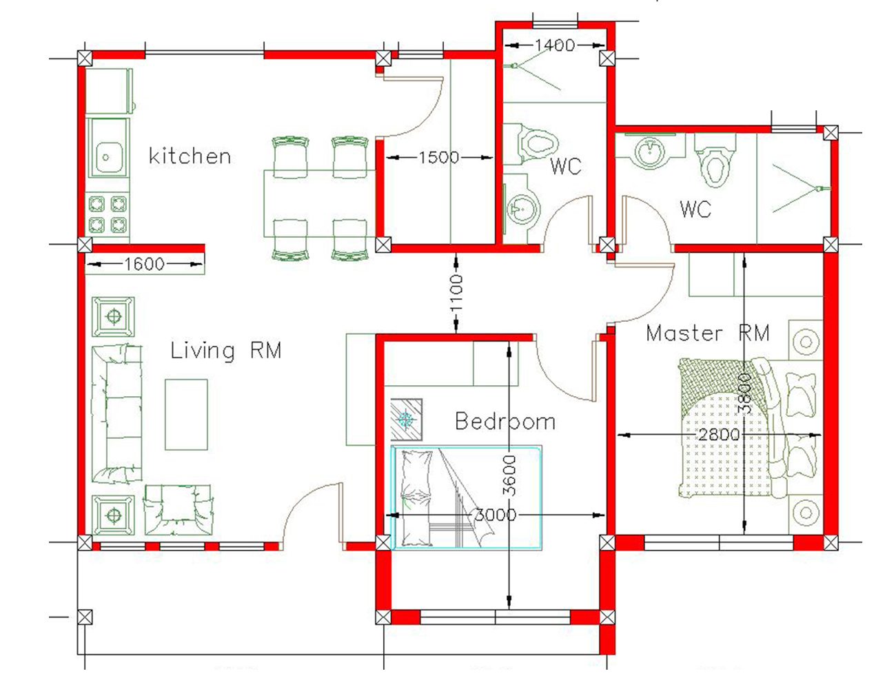 House Design 10 8 With 2 Bedrooms Engineering Discoveries   House Design 10x8 With 2 Bedrooms V3t 1 Rotated 