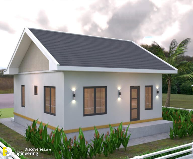 House Design plans 7.5×8.5m With 2 Bedrooms Gable Roof | Engineering ...