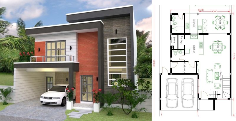 House Plans Plot 10x20m With 3 Bedrooms | Engineering Discoveries