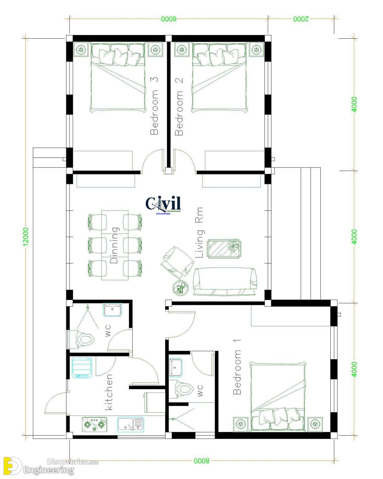 House-Plans-12x8-with-3-Bedrooms-Hip-roof-Layout-plan-e1577372877242.jpg