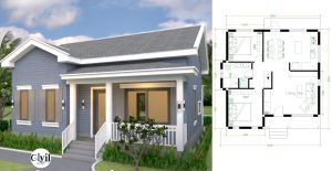 House Plans 9×9 With 2 Bedrooms Gable Roof | Engineering Discoveries