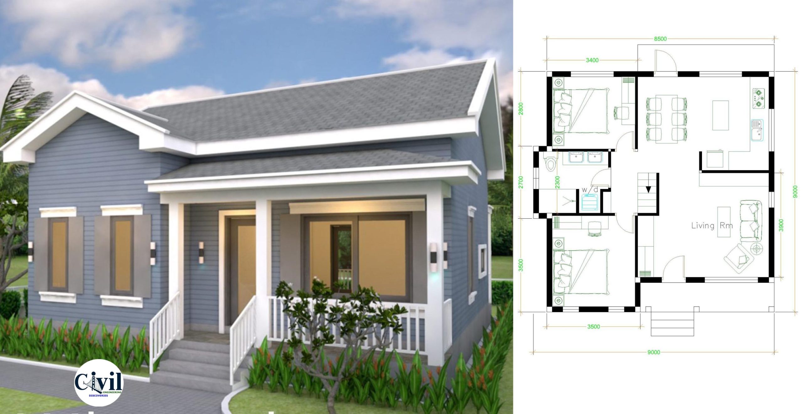 house-plans-9-9-with-2-bedrooms-gable-roof-engineering-discoveries