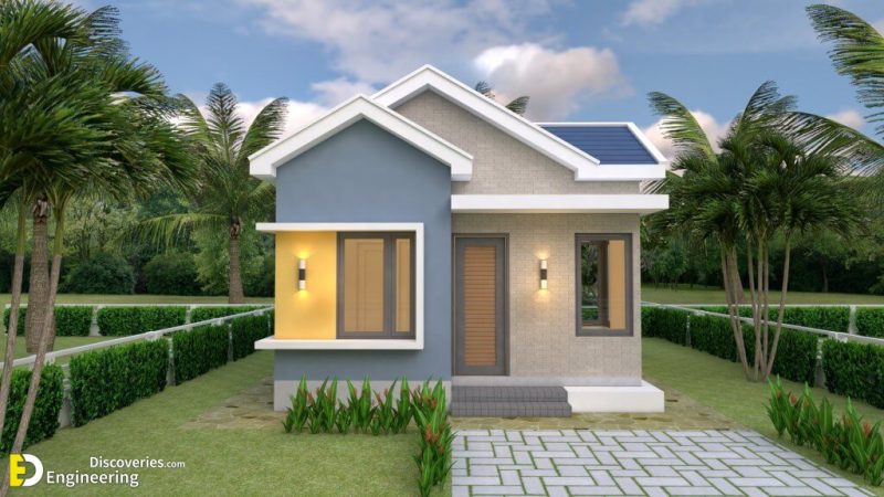 House Design Plans 18×21.3 Feet With One Bedroom Gable Roof ...