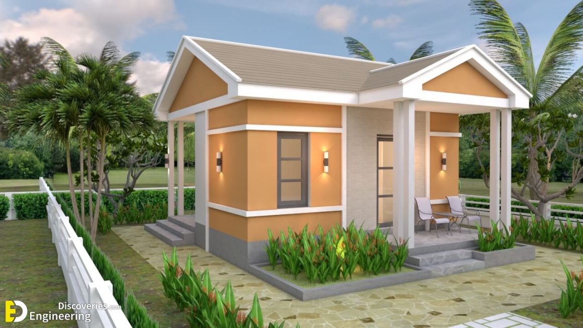 One Bedroom House Plans 6×7.5 With Gable Roof | Engineering Discoveries