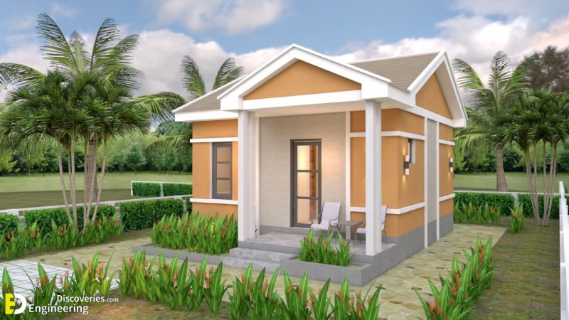 One Bedroom House Plans 6×7.5 With Gable Roof | Engineering Discoveries