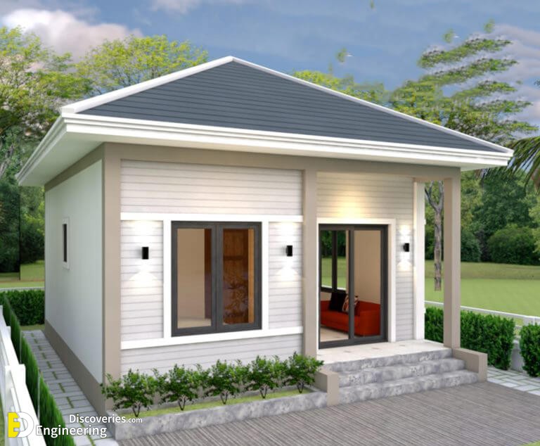 House Plans 6×7 With 2 Bedrooms Hip Roof | Engineering Discoveries