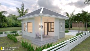 House Plans 6×6m With 1 Bedroom Hip Roof | Engineering Discoveries