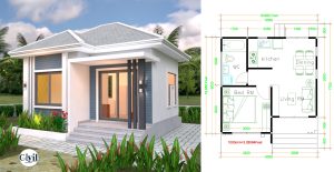 House Design Plans 6×6 With One Bedrooms Hip Roof | Engineering Discoveries