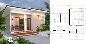 House Design Plans 5×7 With One Bedroom Shed Roof 