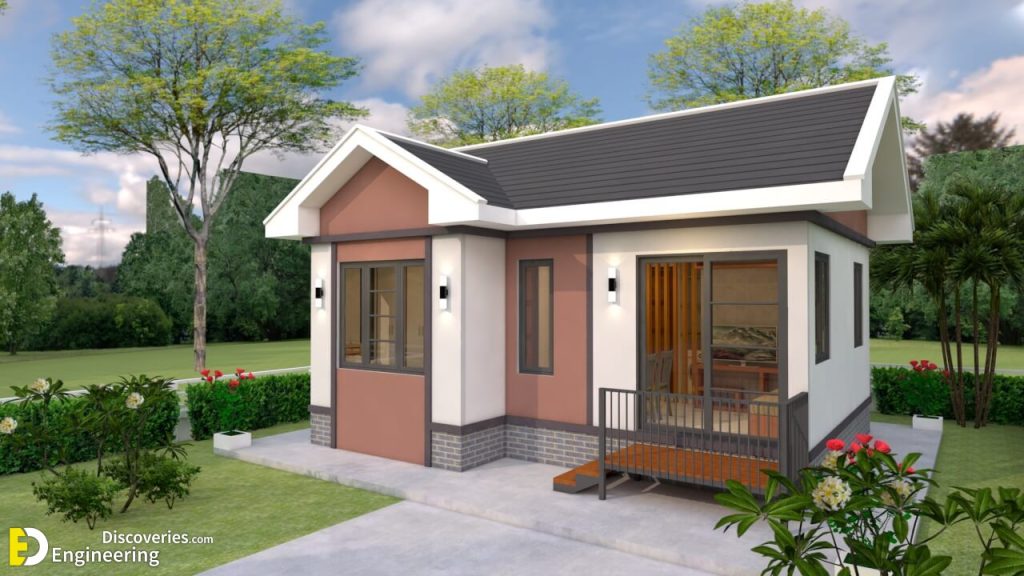 Small House Plans Design 7×6 With 2 Bedrooms Gable Roof | Engineering ...