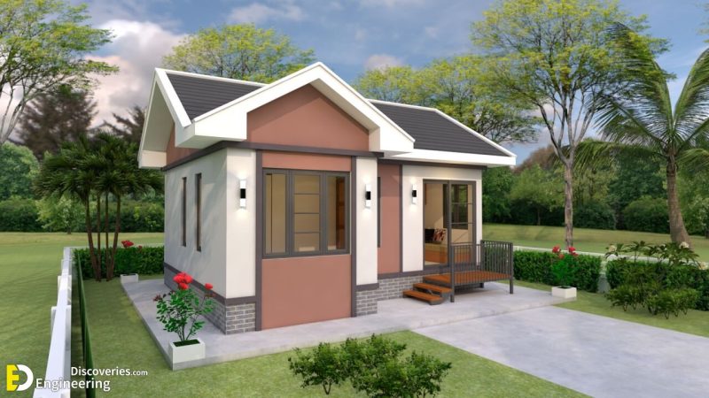 Small House Plans Design 7×6 With 2 Bedrooms Gable Roof | Engineering ...