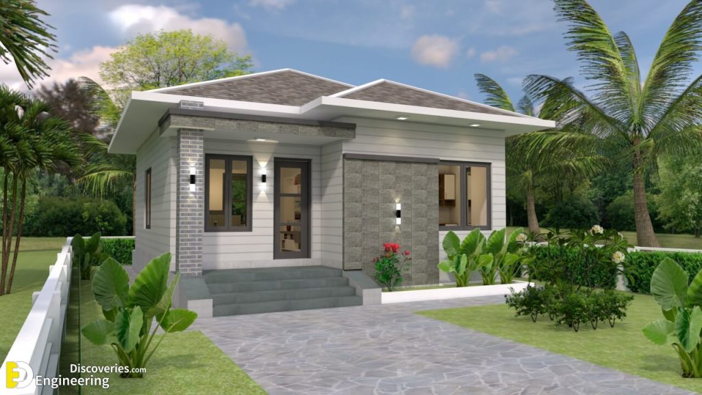 Small House Design 7.5×8.5 With 2 Bedrooms Hip Roof | Engineering ...