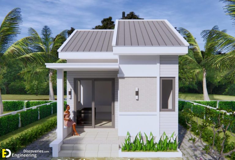 Small House Plans 4.5×7.5 With One Bedroom Gable Roof 