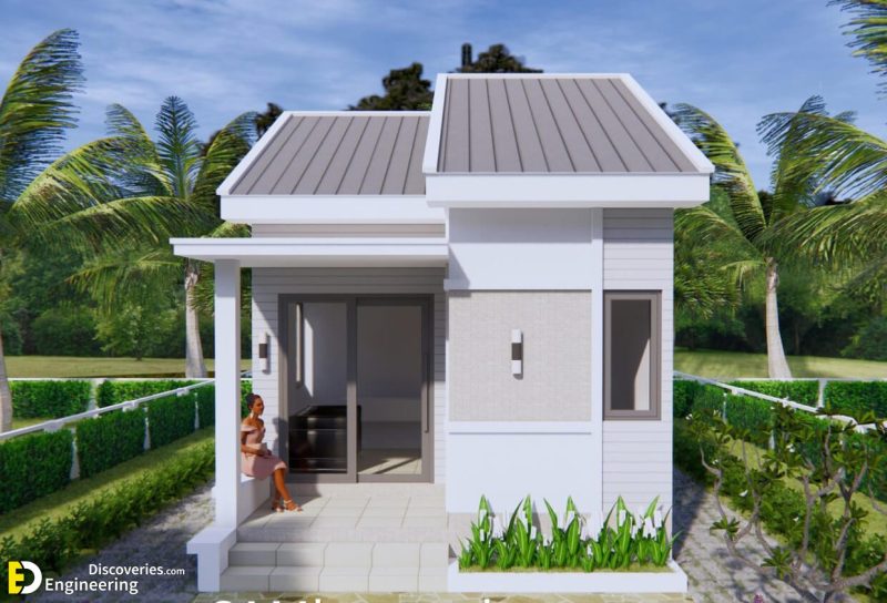 Small House Plans 4.5×7.5 With One Bedroom Gable Roof | Engineering ...