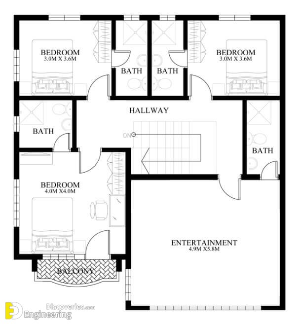 Double Story House Plan Designed To Be Built In 180 Square Meters 