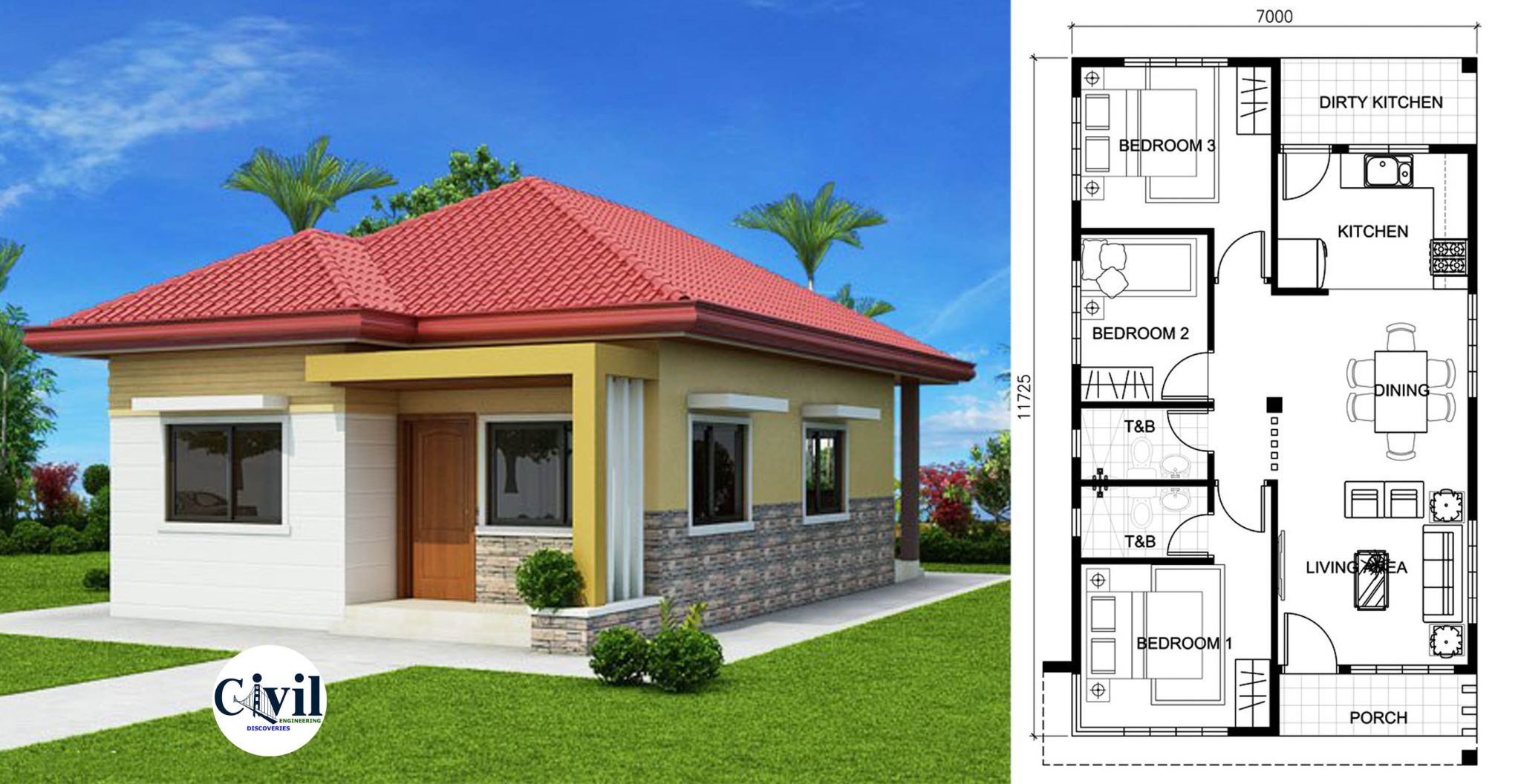 Simple Yet Elegant 3Bedrooms House Design - Engineering Discoveries