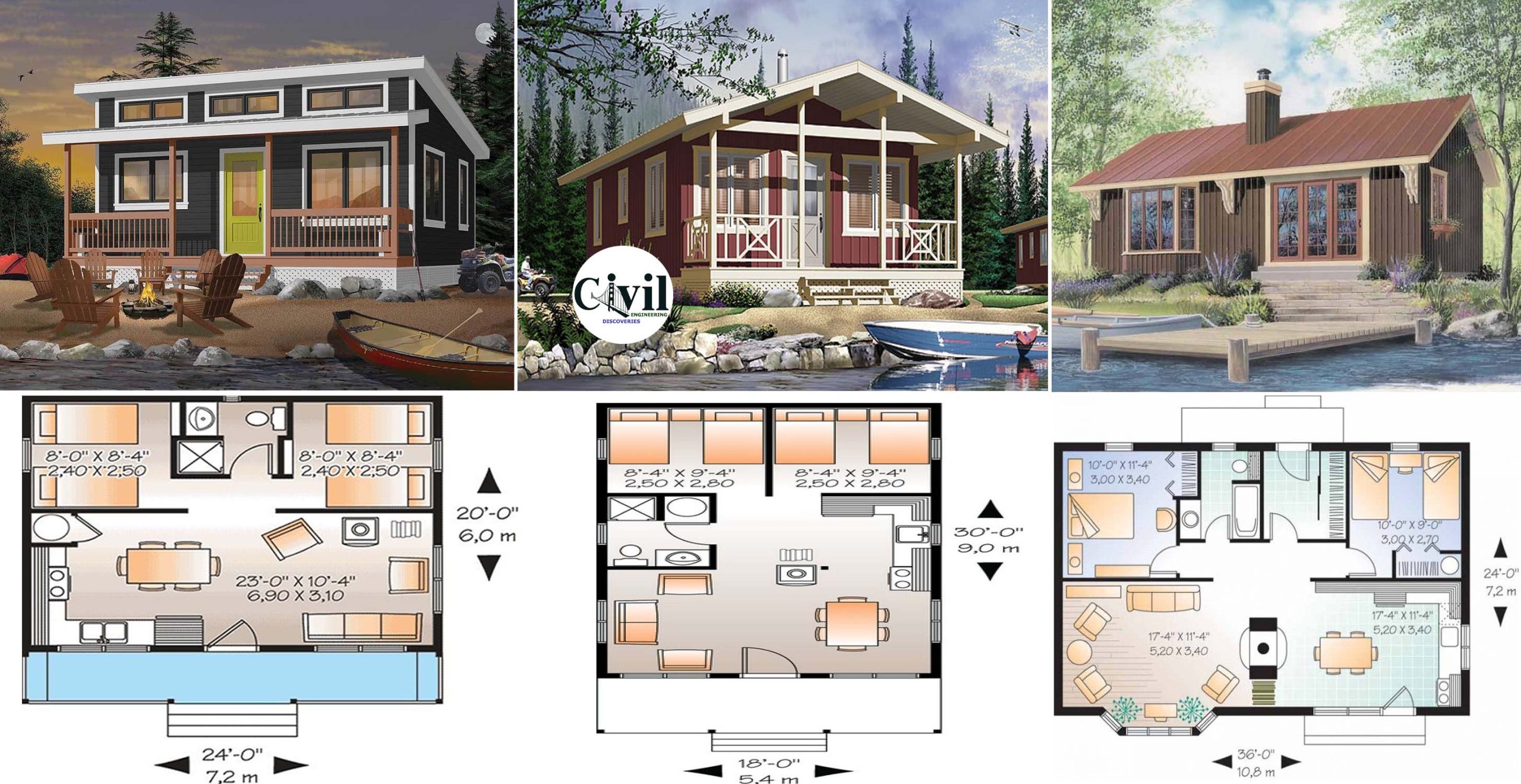 6 Tiny Floor Plans For Delightful 2Bedrooms Beach Homes Engineering