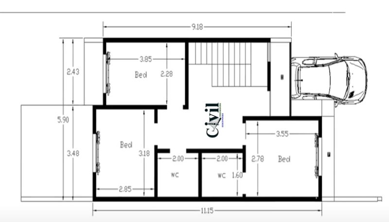 House design plan 6x20M With 4 Bedrooms | Engineering Discoveries