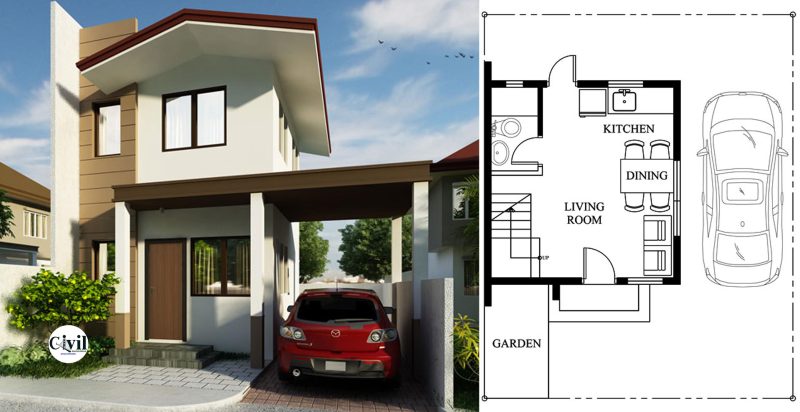 Chikita – Small Two Storey House Design With Plans | Engineering ...