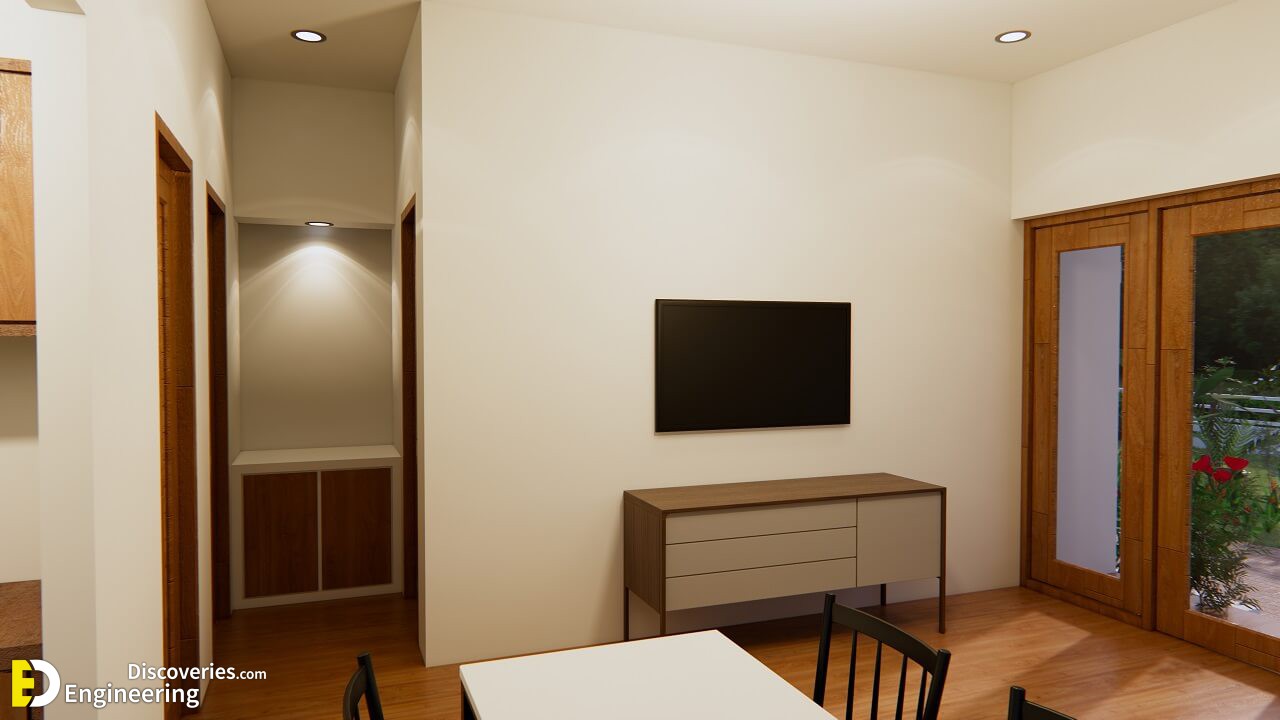 Small-House-Design-7x7-Meter-23x23-Feet-One-Bed-Tv-and-door.jpg