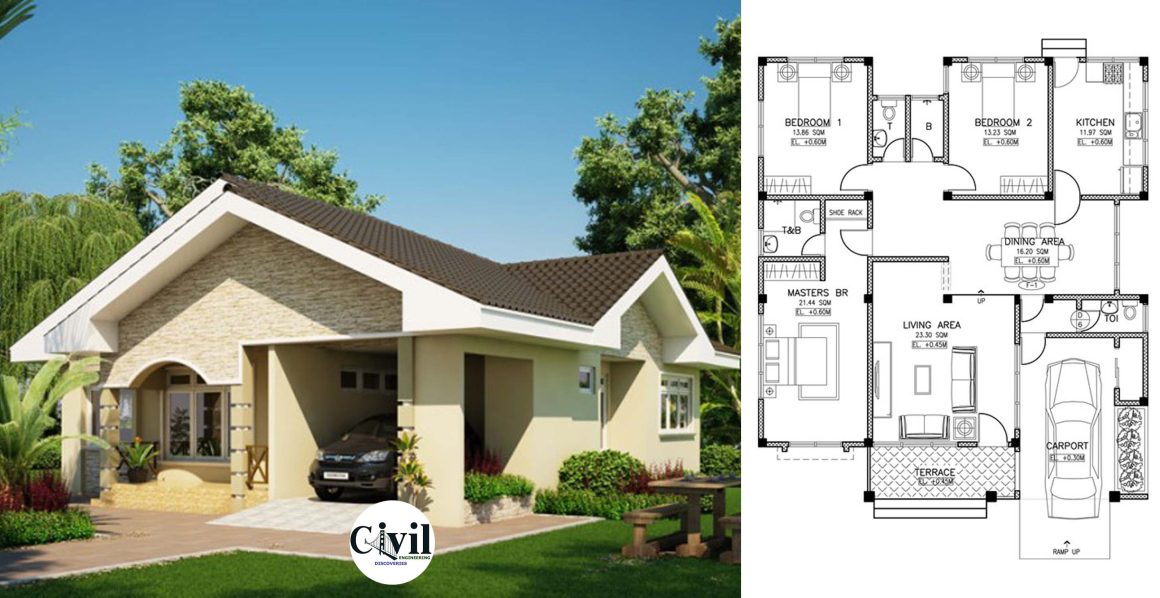 Cool Bungalow House Plan Designed To Be Build In 310 s.q.m ...