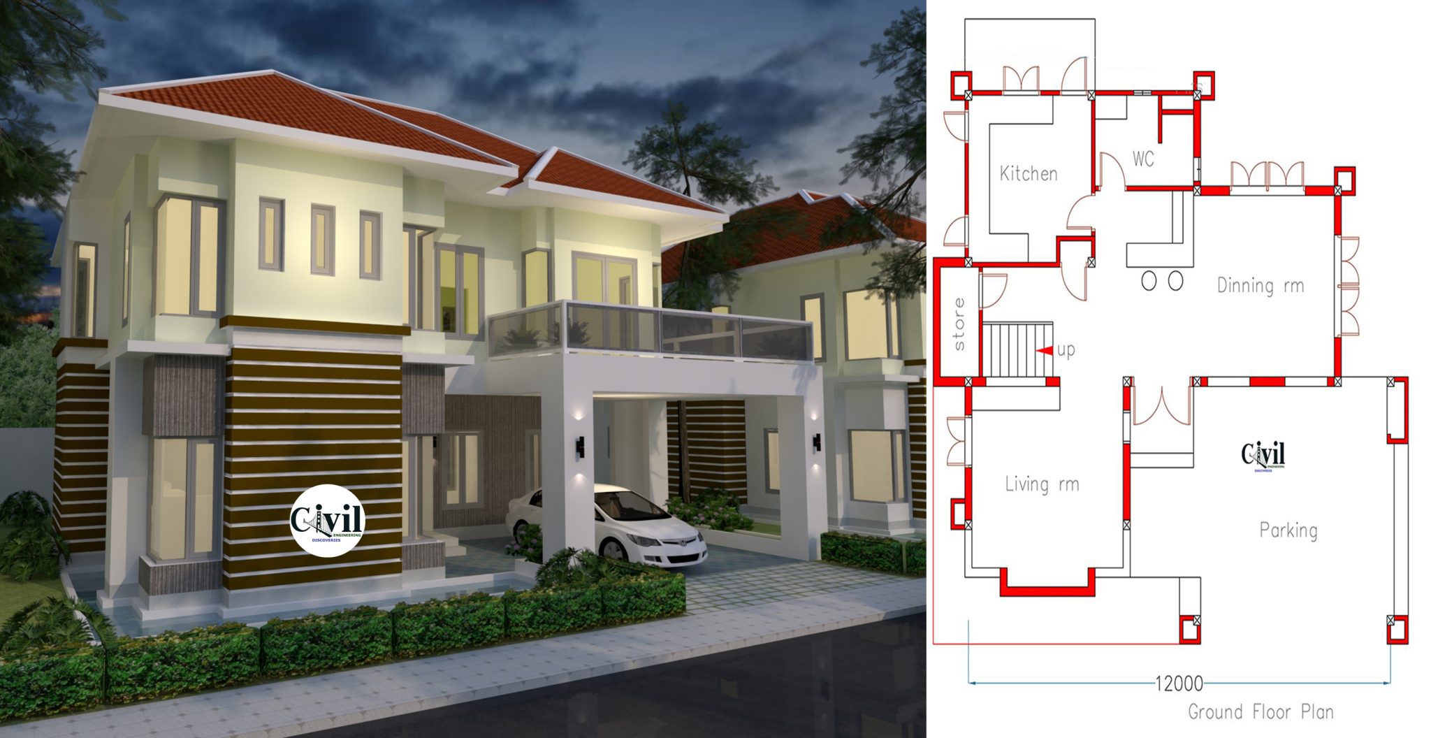 House Plans 12x11M With 3 Bedrooms | Engineering Discoveries