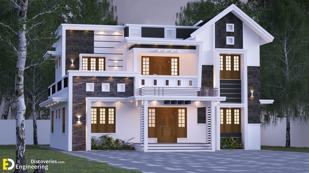 2000 Sq Ft 5BHK Contemporary Style Two-Storey House With Free Plan