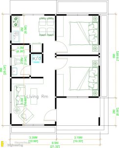 Small Cottage House 6.5×8 Meter 21×26 Feet Hip Roof | Engineering ...