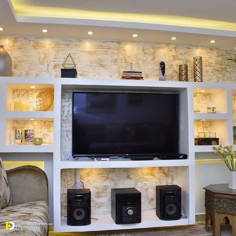30 Enchanting And Modern Gypsum Board TV Wall Units Engineering Discoveries