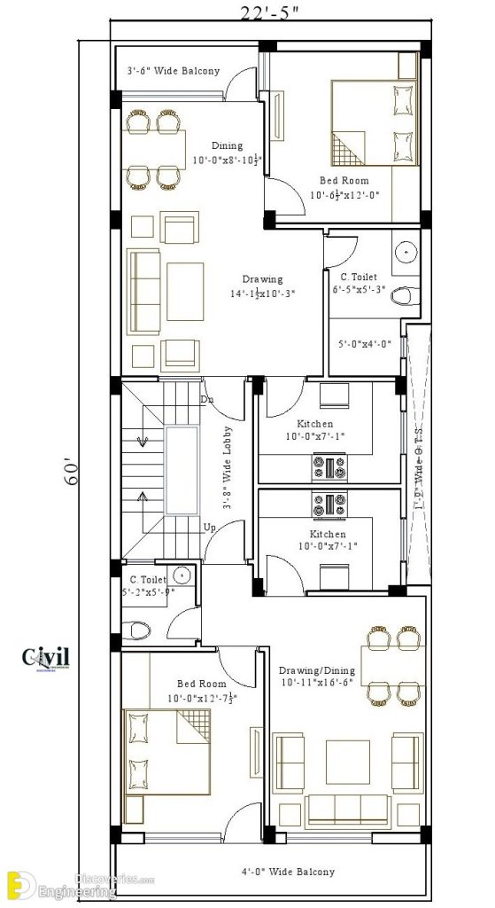 Two-Story Bungalow House Design With 4-Bedrooms - Engineering Discoveries